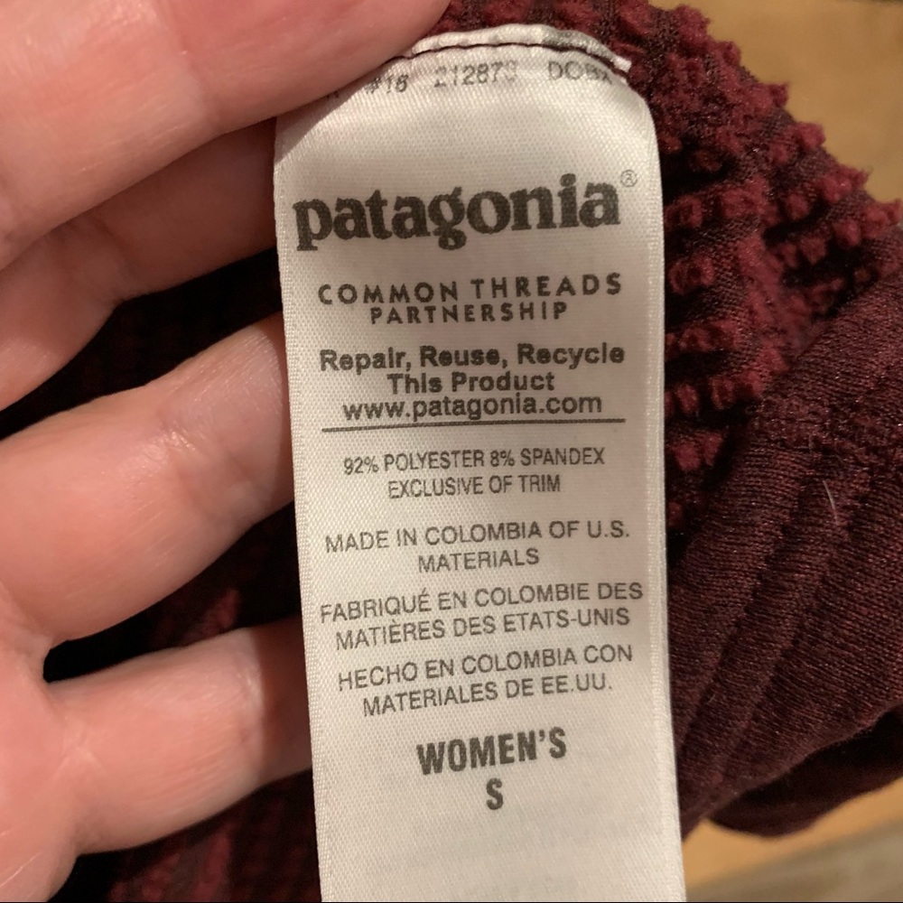 Patagonia Capilene® Midweight Crew Base Layer Long Sleeve Maroon Size S - Picture 11 of 13
